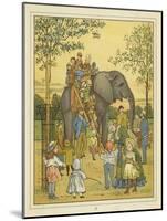 A Group of People in London Zoo Picture Beside an Elephant Giving Rides-Thomas Crane-Mounted Giclee Print