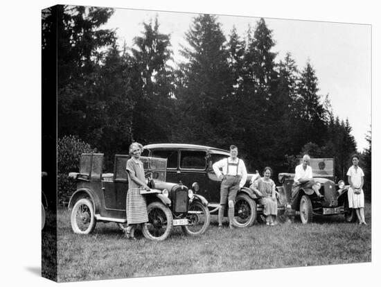 A Group of People on an Outing with their Cars, C1929-C1930-null-Stretched Canvas