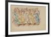 A Group of Pigs Dancing in a Line-null-Framed Giclee Print