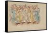 A Group of Pigs Dancing in a Line-null-Framed Stretched Canvas