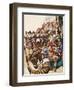 A Group of Pikemen of the New Model Army March into Battle Led by a Drummer-Peter Jackson-Framed Giclee Print