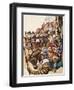 A Group of Pikemen of the New Model Army March into Battle Led by a Drummer-Peter Jackson-Framed Giclee Print