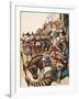 A Group of Pikemen of the New Model Army March into Battle Led by a Drummer-Peter Jackson-Framed Giclee Print