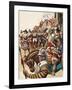 A Group of Pikemen of the New Model Army March into Battle Led by a Drummer-Peter Jackson-Framed Giclee Print