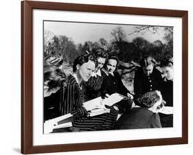 A Group of Polish Women at the Marie Curie School for Girls Study English with Their Teacher-null-Framed Photographic Print