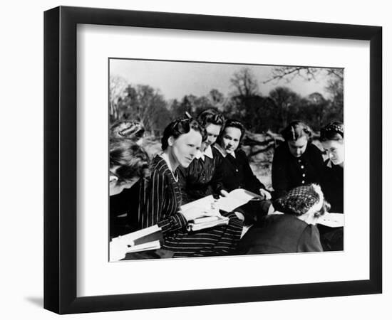 A Group of Polish Women at the Marie Curie School for Girls Study English with Their Teacher-null-Framed Photographic Print