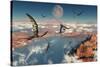 A Group of Quetzalcoatlus Pterosaurs-null-Stretched Canvas