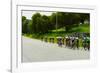 A group of road bicyclists traveling across highway 58 in CA-null-Framed Photographic Print