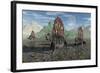 A Group of Sail-Backed Dimetrodons During Earth's Permian Period-Stocktrek Images-Framed Art Print