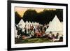 A Group of Scottish Infantry - Some in a Kilt - in a Tent Camp in a Forest, France, 1915-null-Framed Giclee Print