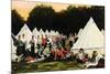 A Group of Scottish Infantry - Some in a Kilt - in a Tent Camp in a Forest, France, 1915-null-Mounted Giclee Print