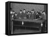 A Group of Seventeen Boys Cram around a Snooker Table During an Evening Game at a Boys Club-null-Framed Stretched Canvas