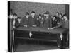 A Group of Seventeen Boys Cram around a Snooker Table During an Evening Game at a Boys Club-null-Stretched Canvas