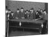 A Group of Seventeen Boys Cram around a Snooker Table During an Evening Game at a Boys Club-null-Mounted Photographic Print