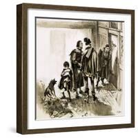 A Group of Tax Collectors Vainly Hammering on William Shakespeare's Door-Neville Dear-Framed Giclee Print