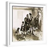 A Group of Tax Collectors Vainly Hammering on William Shakespeare's Door-Neville Dear-Framed Giclee Print