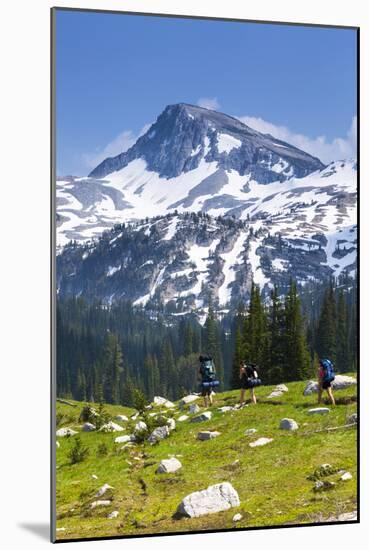 A Group Of Three Backpackers Hike Along The East Fork Lostine River Trail #1662-Ben Herndon-Mounted Photographic Print