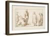 A Group of Three Figures Conversing and Two Merchants Talking to an Oriental (Pen and Ink with Wash-Anthonie Palamedesz-Framed Giclee Print