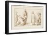 A Group of Three Figures Conversing and Two Merchants Talking to an Oriental (Pen and Ink with Wash-Anthonie Palamedesz-Framed Giclee Print