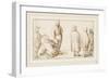 A Group of Three Figures Conversing and Two Merchants Talking to an Oriental (Pen and Ink with Wash-Anthonie Palamedesz-Framed Giclee Print