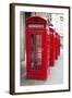 A Group of Typical Red London Phone Cabins-Kamira-Framed Photographic Print