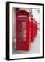 A Group of Typical Red London Phone Cabins-Kamira-Framed Photographic Print