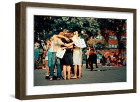 A Group of Young People Giving Free Hugs, Union Square, New York-Sabine Jacobs-Framed Photographic Print