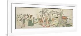 A Group of Young Women Entering the Garden of a Horticulturist-Katsushika Hokusai-Framed Giclee Print