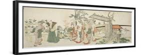 A Group of Young Women Entering the Garden of a Horticulturist-Katsushika Hokusai-Framed Premium Giclee Print