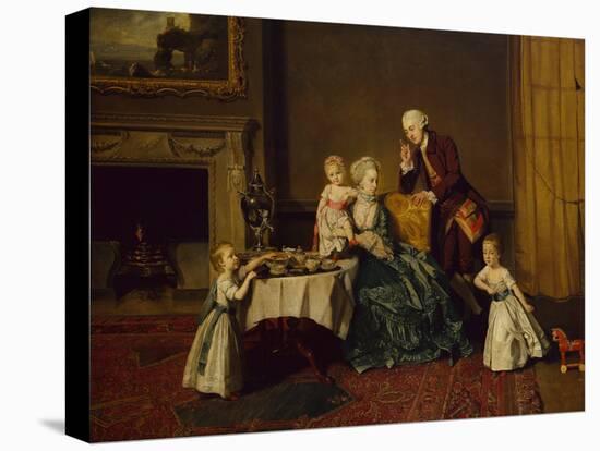 A Group Portrait of John 14th Lord Willoughby de Broke and his Family, 1766-Johann Zoffany-Stretched Canvas