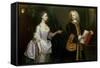 A Group Portrait of John Perceval, 1st Earl of Egmont (1683-1748) and His Wife Catherine-J. Alberry-Framed Stretched Canvas