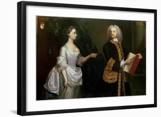 A Group Portrait of John Perceval, 1st Earl of Egmont (1683-1748) and His Wife Catherine-J. Alberry-Framed Giclee Print