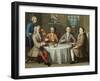 A Group Portrait of Sir Thomas Sebright, Sir John Bland and Two Friends, 1723-Benjamin Ferrers-Framed Giclee Print