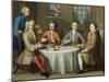 A Group Portrait of Sir Thomas Sebright, Sir John Bland and Two Friends, 1723-Benjamin Ferrers-Mounted Giclee Print