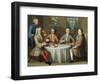 A Group Portrait of Sir Thomas Sebright, Sir John Bland and Two Friends, 1723-Benjamin Ferrers-Framed Giclee Print