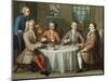 A Group Portrait of Sir Thomas Sebright, Sir John Bland and Two Friends, 1723-Benjamin Ferrers-Mounted Giclee Print