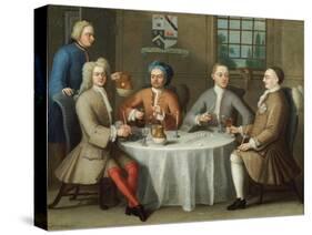 A Group Portrait of Sir Thomas Sebright, Sir John Bland and Two Friends, 1723-Benjamin Ferrers-Stretched Canvas