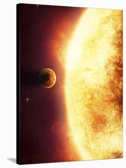 A Growing Sun About to Burn a Nearby Planet-Stocktrek Images-Stretched Canvas