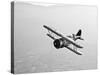 A Grumman F3F Biplane in Flight-Stocktrek Images-Stretched Canvas