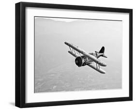 A Grumman F3F Biplane in Flight-Stocktrek Images-Framed Photographic Print