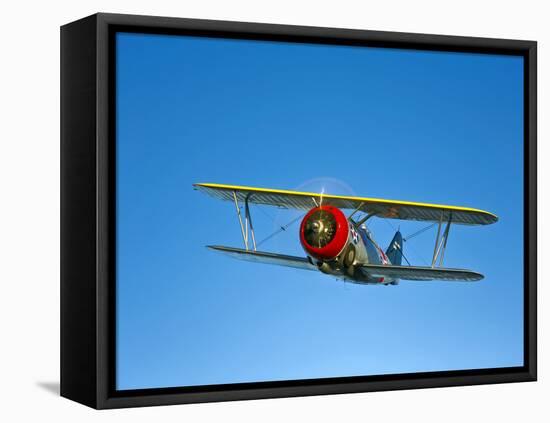 A Grumman F3F Biplane in Flight-Stocktrek Images-Framed Stretched Canvas