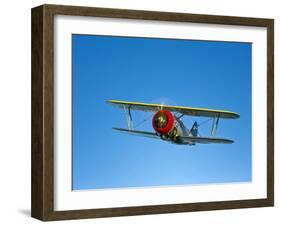 A Grumman F3F Biplane in Flight-Stocktrek Images-Framed Photographic Print