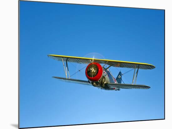 A Grumman F3F Biplane in Flight-Stocktrek Images-Mounted Photographic Print