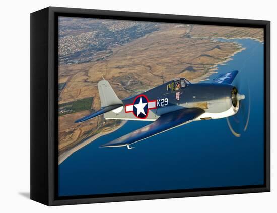 A Grumman F6F Hellcat Fighter Plane in Flight-Stocktrek Images-Framed Stretched Canvas