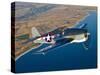 A Grumman F6F Hellcat Fighter Plane in Flight-Stocktrek Images-Stretched Canvas