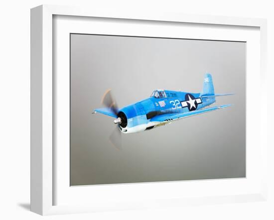 A Grumman F6F Hellcat Fighter Plane in Flight-Stocktrek Images-Framed Photographic Print