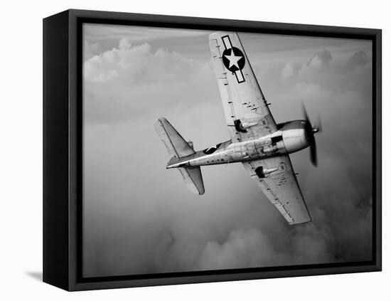 A Grumman F6F Hellcat Fighter Plane in Flight-Stocktrek Images-Framed Stretched Canvas