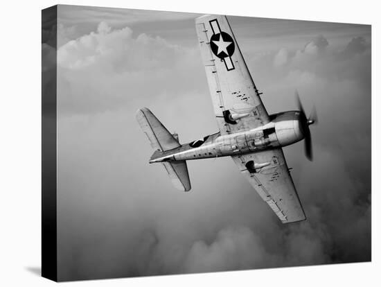 A Grumman F6F Hellcat Fighter Plane in Flight-Stocktrek Images-Stretched Canvas