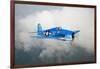 A Grumman F6F Hellcat Fighter Plane in Flight-Stocktrek Images-Framed Art Print