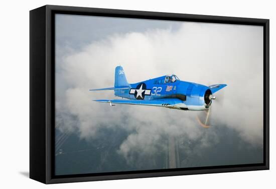 A Grumman F6F Hellcat Fighter Plane in Flight-Stocktrek Images-Framed Stretched Canvas